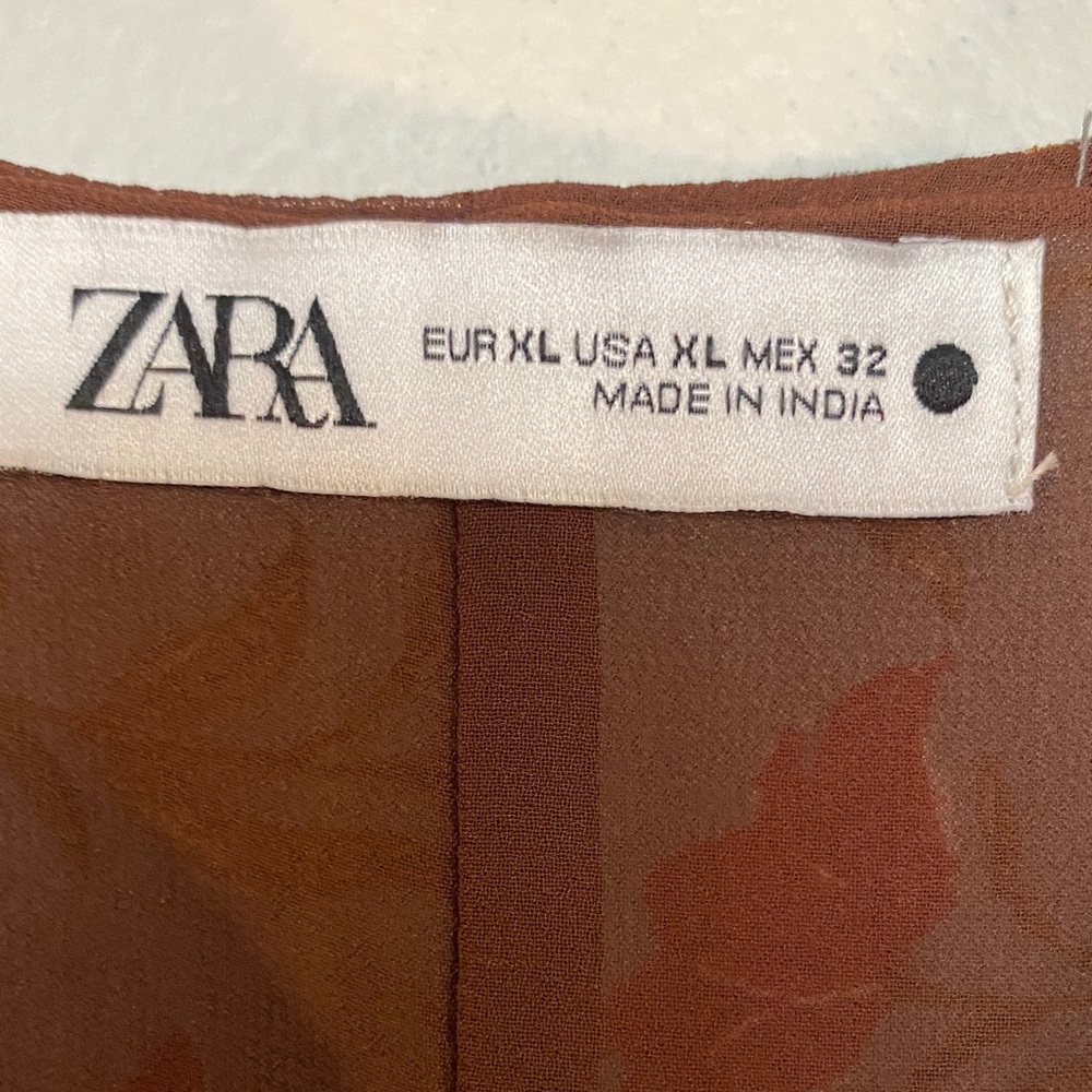 Zara Blue and Rust Patchwork Tiered Maxi Dress - Picture 2 of 4